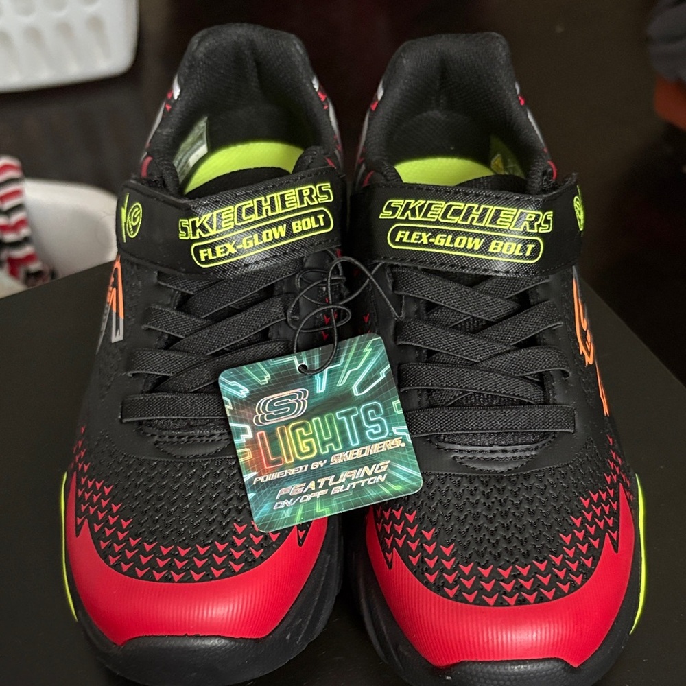Skechers Kids Black and Red Light-Up Shoes